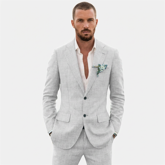 Traje de lino para hombre — Corte entallado slim fit para bodas